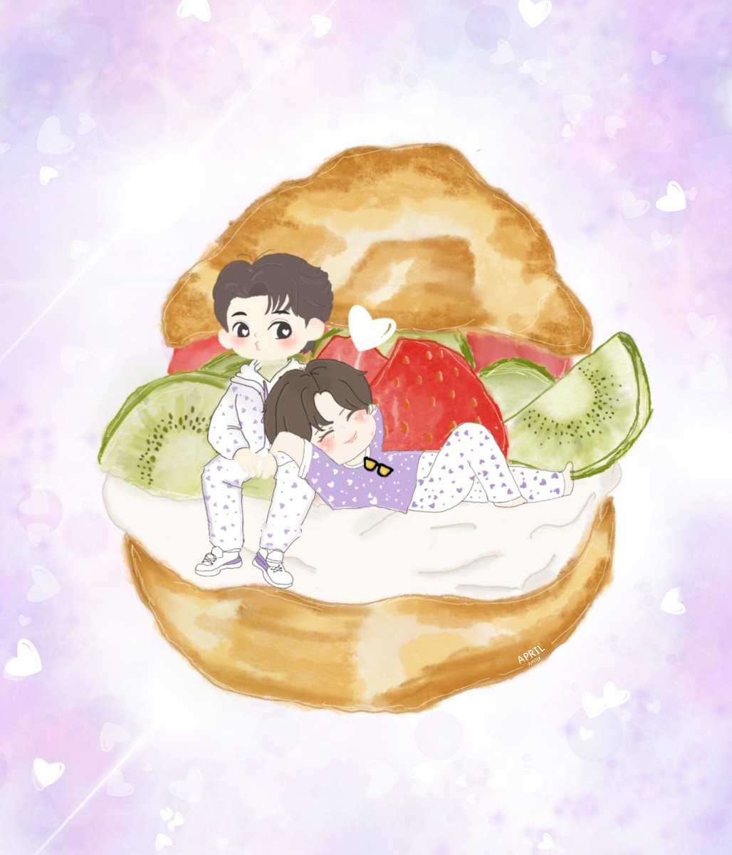 "Happy belated Valentine's Day 
วง 2 + สี 12
♡  Choux cream + Éclair ♡
♡ หอมหวาน นุ่มละมุนลิ้น♡
~กลิ่นความรักหวานมันอร่อย อยากชิมความรักสักหน่อย
หากเราได้มารักหลอมรวมความสุขใจ โอ้หวานหอม~
-ไอศกรีม paradox
#Satursgallery | #JeffSaturFanart | #นนท์แฟมสายอาร์ต