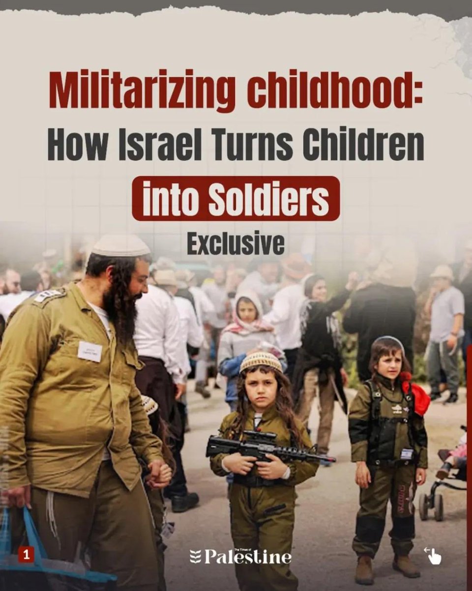 “THERE ARE NO INNOCENTS IN GAZA”-
Isaac Herzog President of Israel.

Israel trains children as young as seven years old in combat skills, weapons handling, and occupation duties, creating an army of children.