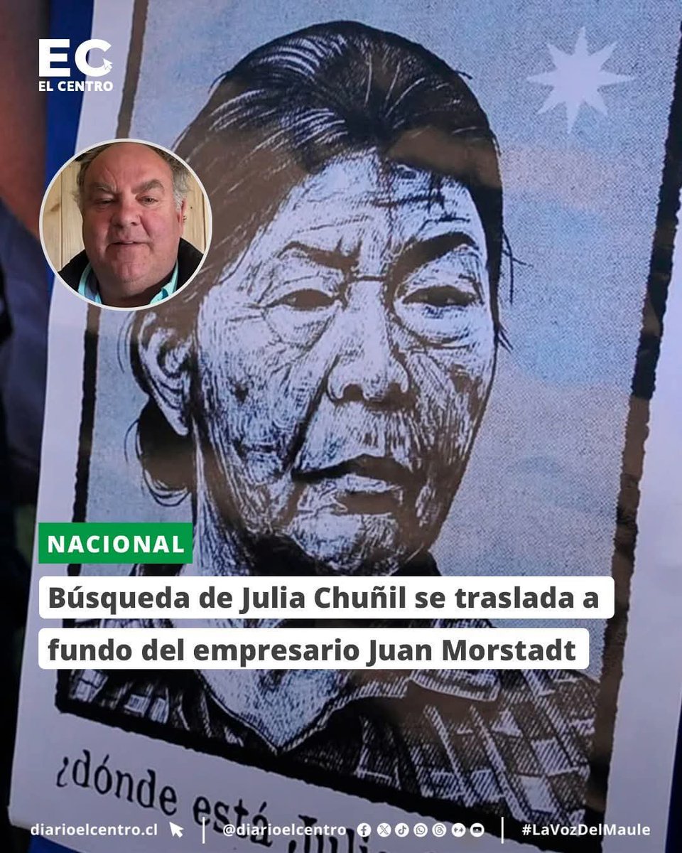 Buenos días! Ya supieron que el caso de #juliachuñil dio un vuelco y ahora el empresario Juan Carlos Morstadt es el principal sospechoso?  Sigan la noticia e informen. Los medios no lo harán
