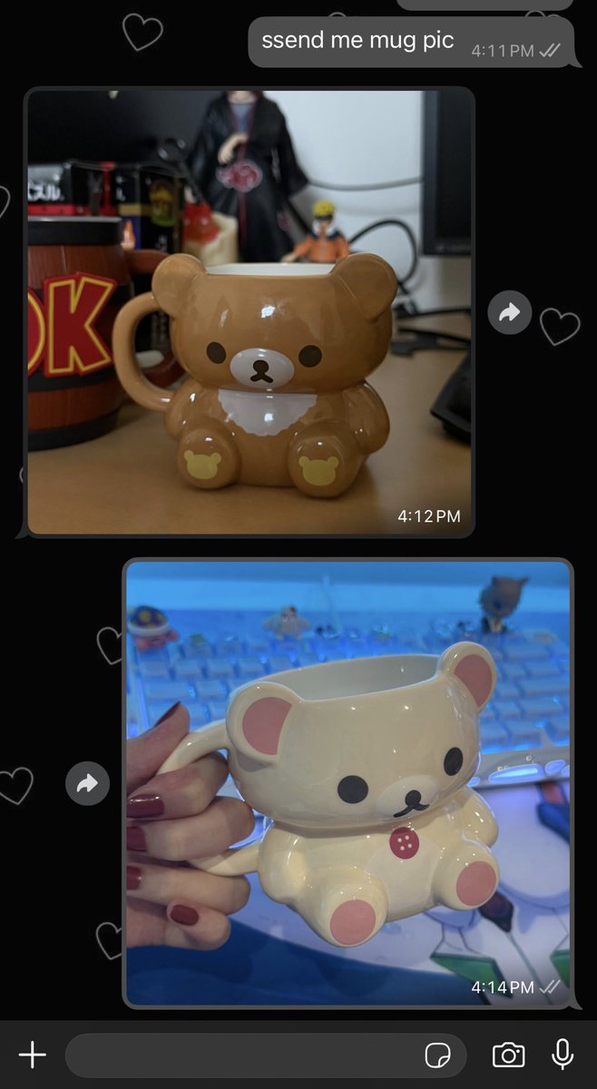 i got us matching kuma mugs :3 🧸