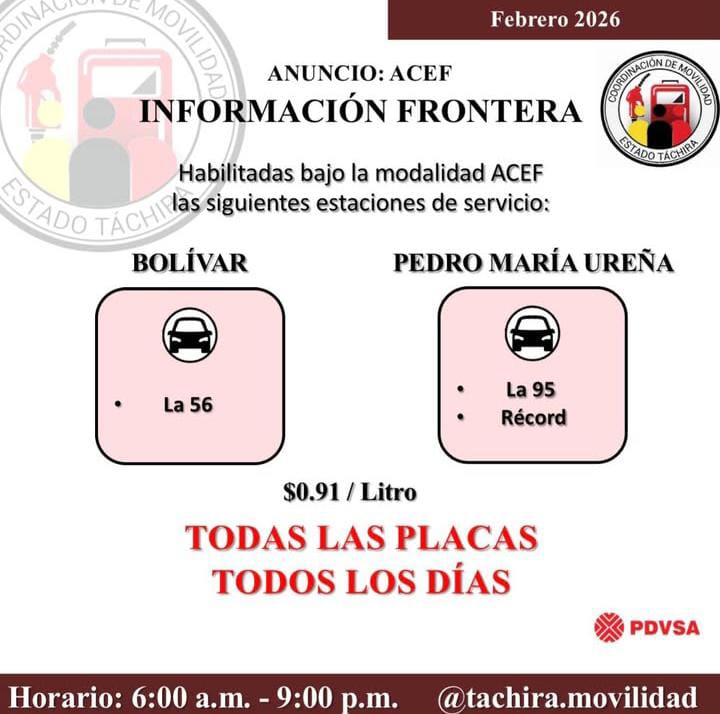 Surtido de combustible para hoy 15 de febrero