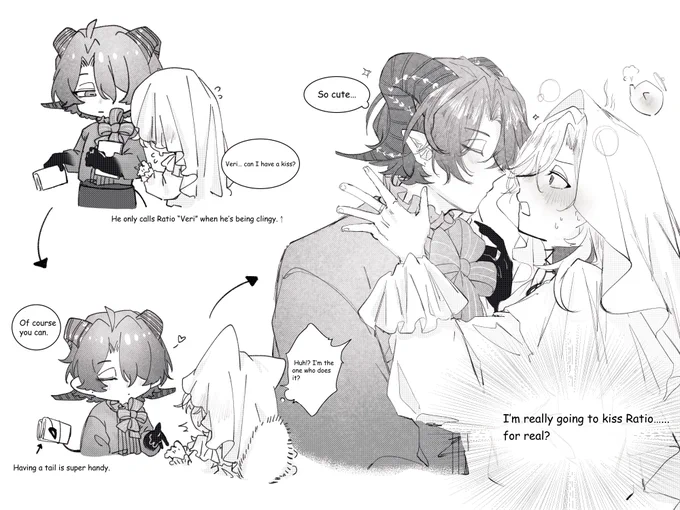 #ratiorine #レイチュリ
Celebrating the successful completion of the event!🥳🥳🥳
A little story about the two of them afterwards - this demon is being a little naughty 😈 