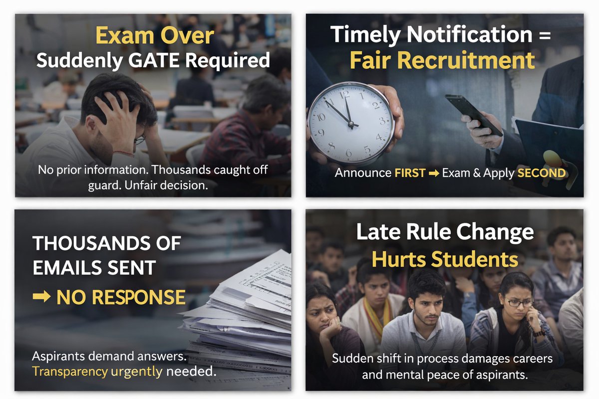 iamazadsaif's tweet photo. Years of focused CBT preparation should not be nullified overnight.
Policy transitions must protect aspirants.
Justice demands CBT.
@GoI_MeitY @AshwiniVaishnaw
@JitinPrasada @GoI_STQC @narendramodi @NICMeity
@RahulGandhi @umesh_dhande
#NICThroughCBT
@GOClasses_CSE https://t.co/NmxrVpfSe5