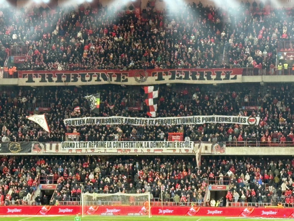 munis1898's tweet photo. Ultras Inferno 1996 #UI96 message de soutien aux Antifa, des personnes inculpées dans l’action contre George Louis Bouchez pour #STAUSG le 14/02/26
Rappel : ils ont subis des perquisitions avec ou sans mandat. https://t.co/8YH33sVk6M