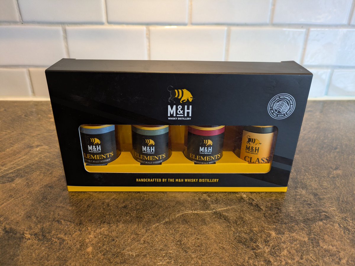 MarcosWhiskies's tweet photo. Little Whisky Tasting M&amp;H Whisky Distillery:

This afternoon I will taste the following Whisky's:
- M&amp;H Classic 
- M&amp;H Elements Red Wine Vaak
- M&amp;H Elements Sherry Cask
- M&amp;H Elements Peated

#whiskytasting #whisky #mandh #milkandhoney https://t.co/MuienDh1P0