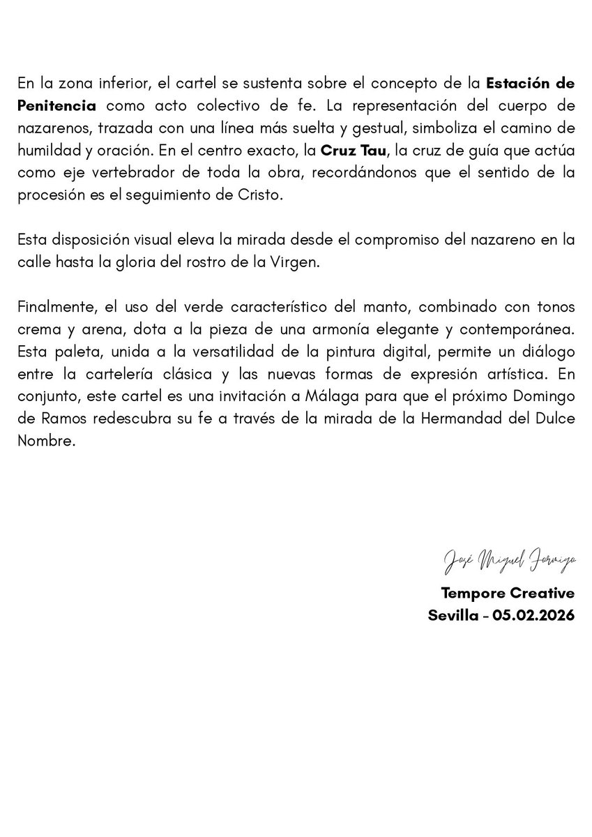 SALIDA PENITENCIAL ✝️ | Cartel anunciador de nuestra Estación de Penitencia 2026.
Obra realizada por D. José Miguel Formigo Rodríguez.

#CofradíasMLG