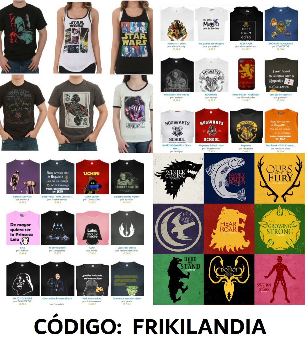 OFERTAZAS Y REGALOS EXTRA EN:

Camisetas, sudaderas, fundas de movil, bolsos, etc,

DE TUS SERIES Y PELICULAS FAVORITAS

¡¡¡desde 7,90€!!!

Usa el código descuento:

FRIKILANDIA

en pampling.com

Y TENDRÁS DESCUENTOS Y REGALOS EXTRA

ENVIO A TODO EL MUNDO!