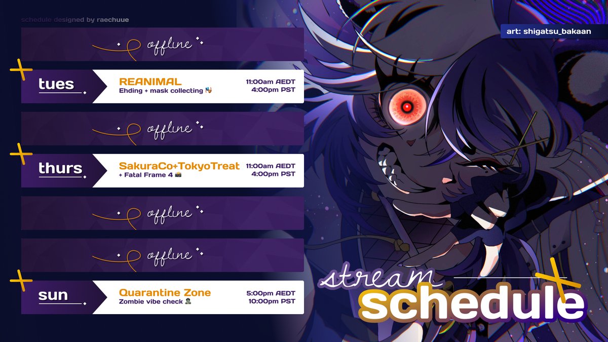 ┌───── ༝✦✦ ༝ ─────┐
     🐼 𝐒𝐂𝐇𝐄𝐃𝐔𝐋𝐄 💜
└───── ༝✧✧ ༝ ─────┘

It's going to be our last <a href="/TokyoTreat/">TokyoTreat</a> and <a href="/wearesakuraco/">Sakuraco</a> unboxing this week! The March boxes look so beautiful🫣

STREAM: twitch.tv/ujiix
ART: #fanartji