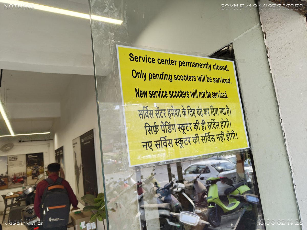 Architbosamia's tweet photo. @OlaElectric Do not buy OLA. @bhash is a loar and is scamming Indian public.
Mumbai a tier 1 city does not have any service centres left. Vasai centre shutdown. No information given. https://t.co/wLiJ3xfNV8
