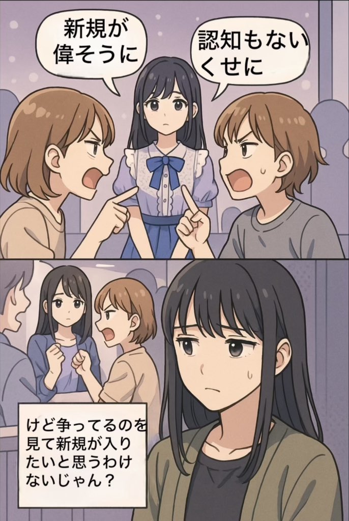 wsmygi's tweet image. オタク同士が揉めて誰が
喜ぶのかなって話
どっちが原因だとしても
揉めてるのを表に出した地点で
どっちも悪だと思うよ
そー言うの見ると新規入ってこずらいし
悪いイメージがついちゃうから
#オタクあるある