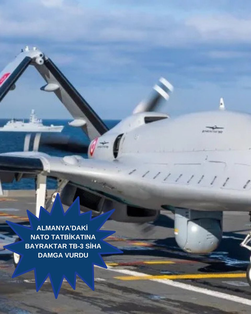 Bayraktar TB3 SİHA,NATO’nun Steadfast Dart 2026 tatbikatıkapsamında dünya sahnesineçıktı.TCG ANADOLU’nun kısa pistindeotonom şekilde havalanan Bayraktar TB3,su üstü hedeflerini ikili salvo MAM-Latışıyla tam isabetle vurarak yurt dışındaki ilk operasyonelgösterimi gerçekleştirdi.