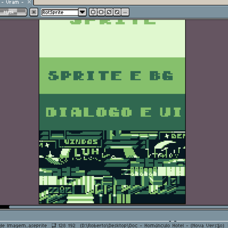 veiocartucho's tweet photo. Hello, friends 🕹✨

I want to show you a little bit of the process of creating backgrounds for the Game Boy!

I like to work together with another Aseprite document with the Game Boy's VRAM proportions.

This helps me control sprite storage.

#gbstudio #pixelart #GameBoy https://t.co/YxbPOzKzVT