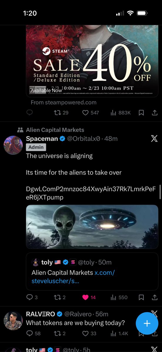 He said it. <a href="/toly/">toly 🇺🇸</a> alien capital markets