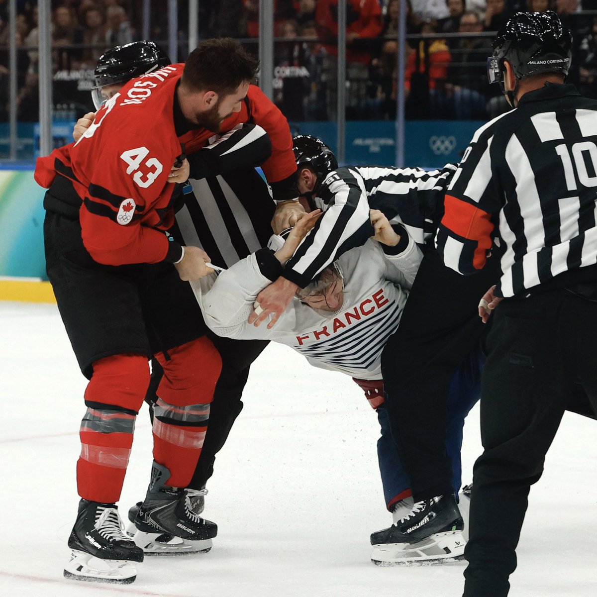 SneakyJoeSports's tweet image. Tom Wilson is the first player in Olympic hockey history to record a Gordie Howe hat trick.

1 goal. 1 assist. 1 fight.