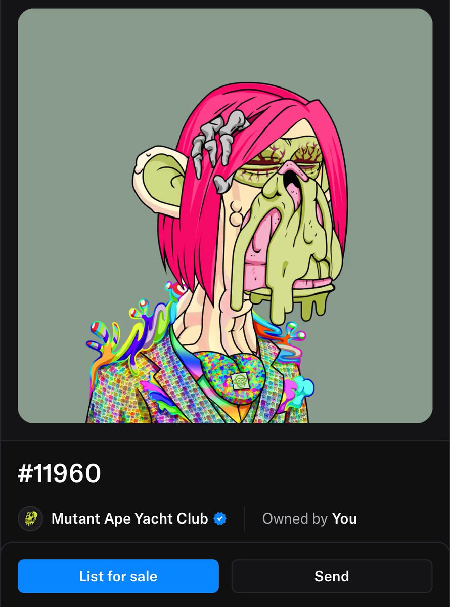 Today is the day. <a href="/WelcomeApes/">Welcome Apes 🍌</a> 🦍

Now I can officially say, I have my own Mutant! 
A big thanks to <a href="/clayandro_/">Clayandro</a> he made it possible for me to buy this mutant 🍀

Time to share the ape with my hun is over. Thx for the chance darling <a href="/crytollie/">Crytollie.eth 🍌🦍</a> 

Next step.. Apefest with my own