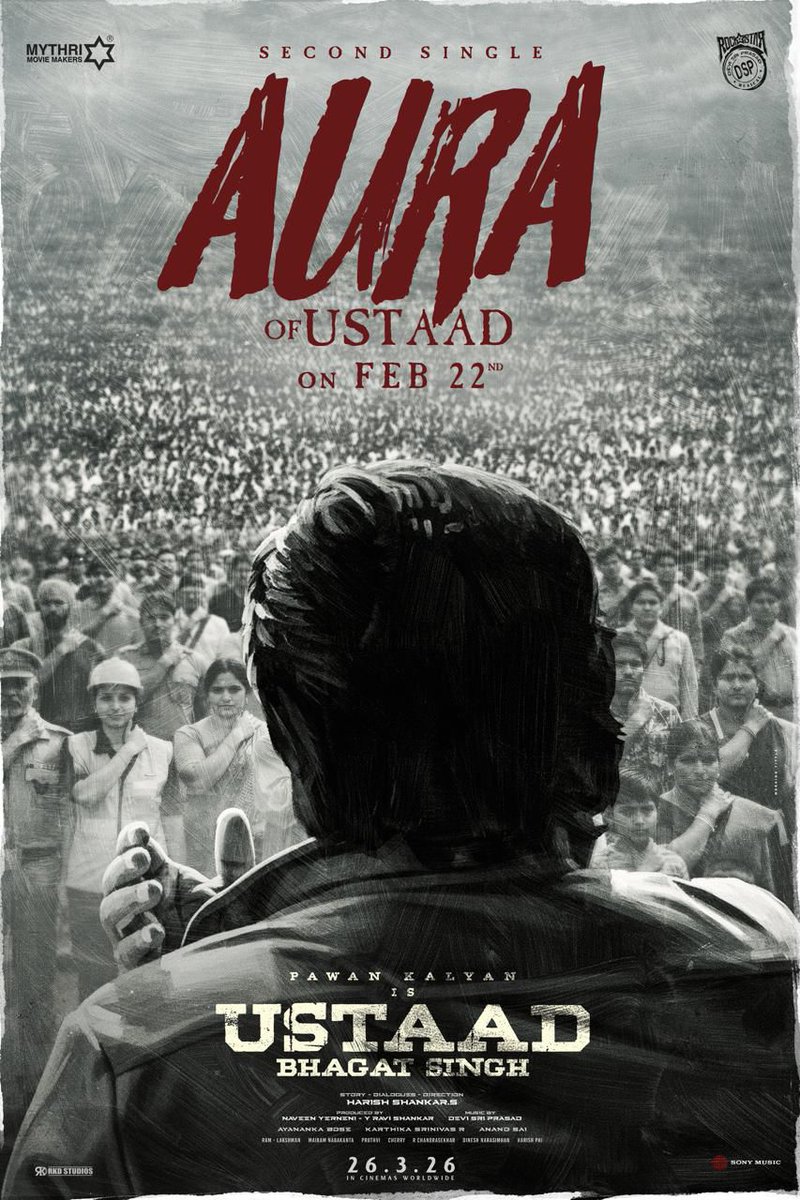 #UstaadBhagatSingh second single #AuraOfUstaad out on February 22nd ❤‍🔥