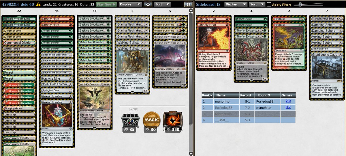 Top 4 playing Broodscale Combo. The deck isn’t good. I don’t recommend it.
