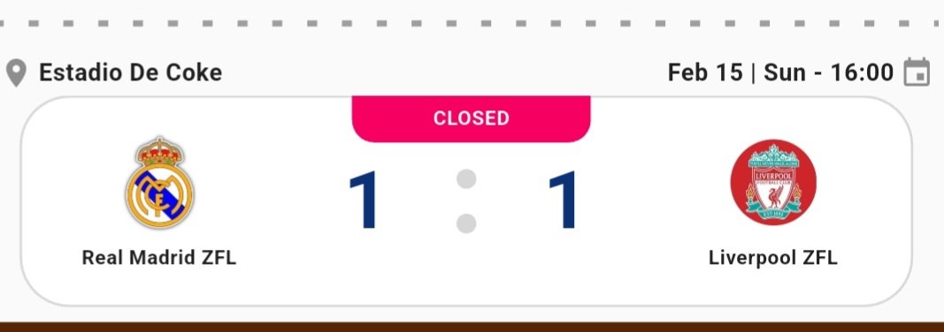 FULL TIME 

It ends all square at the Estadio Santiago Bernabeu 
Madrid drop points to bottom place liverpool and the gap at the point is now just one.