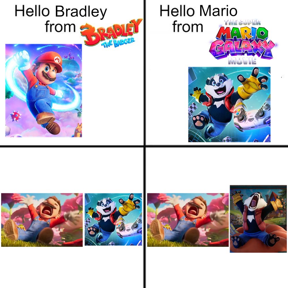 I saw that frame and this happened.. Nintendo please don't kill me
#SuperMarioGalaxyMovie #BradleyTheBadger