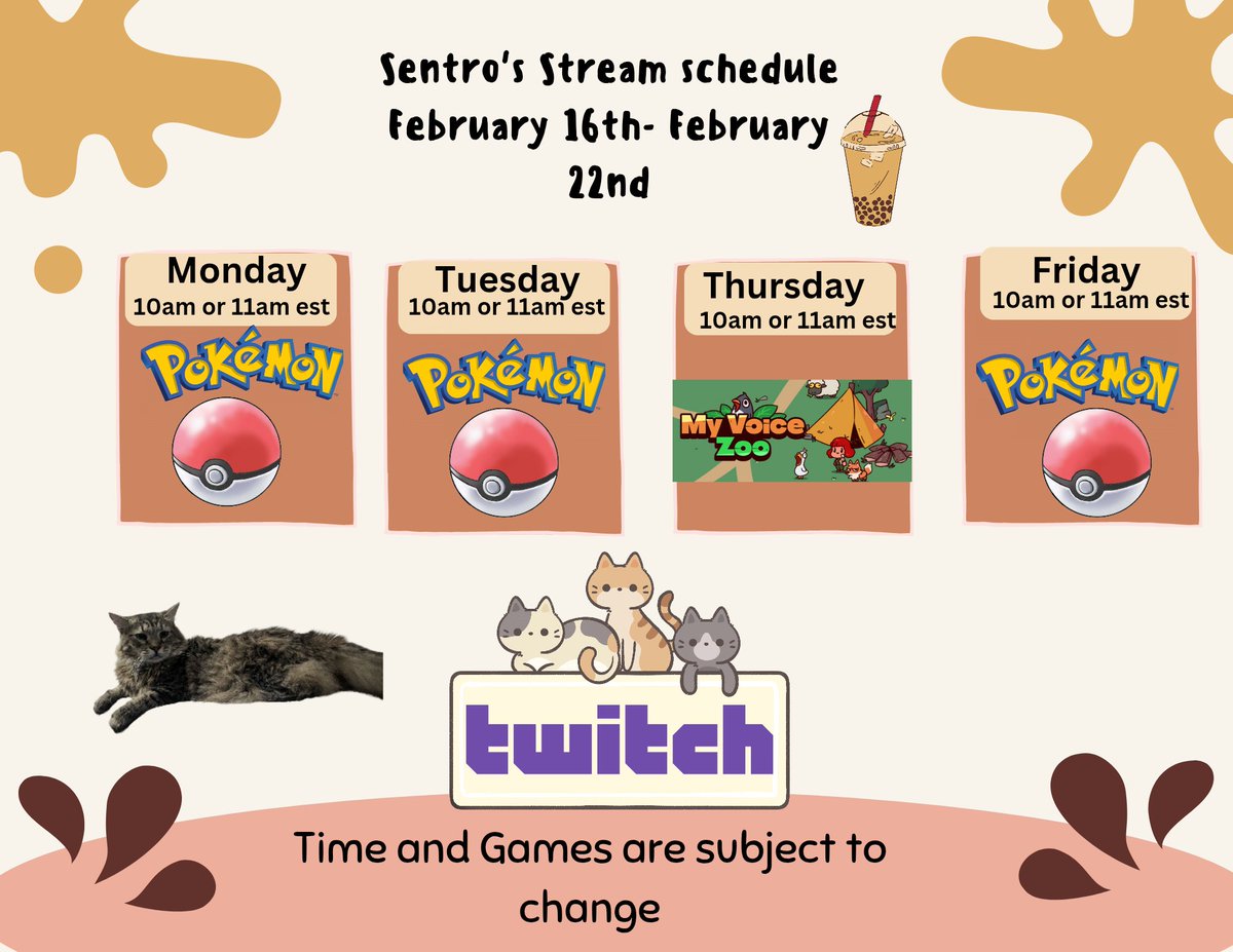 Here's my schedule for this week.