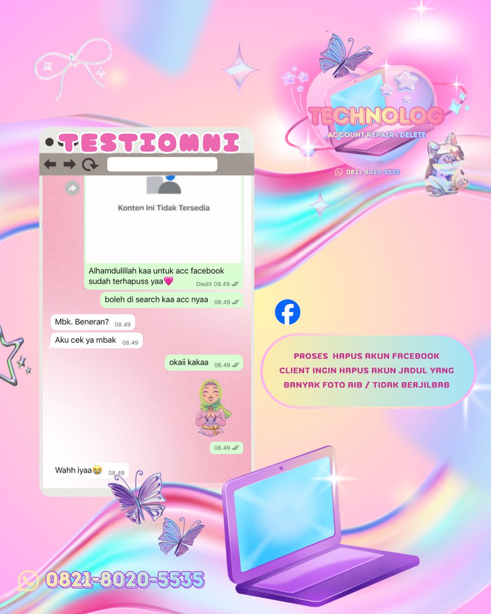 difficclt's tweet image. Bantuan Pemulihan Akun, Intagram, Facebook
Tik Tok, Twitter, T Lindkedin Whatsapp, Telegram ‼️

Akun terkunci/dihack/ditangguhkan⁉️

Atau 
Mau Jasa hack sosmed &amp;amp; sadap sosmed, hapus akun tanpa email/sandi/no hp❓

Trusted, Full Testi, Fast Respon🛍️
wa.me/6282180205535