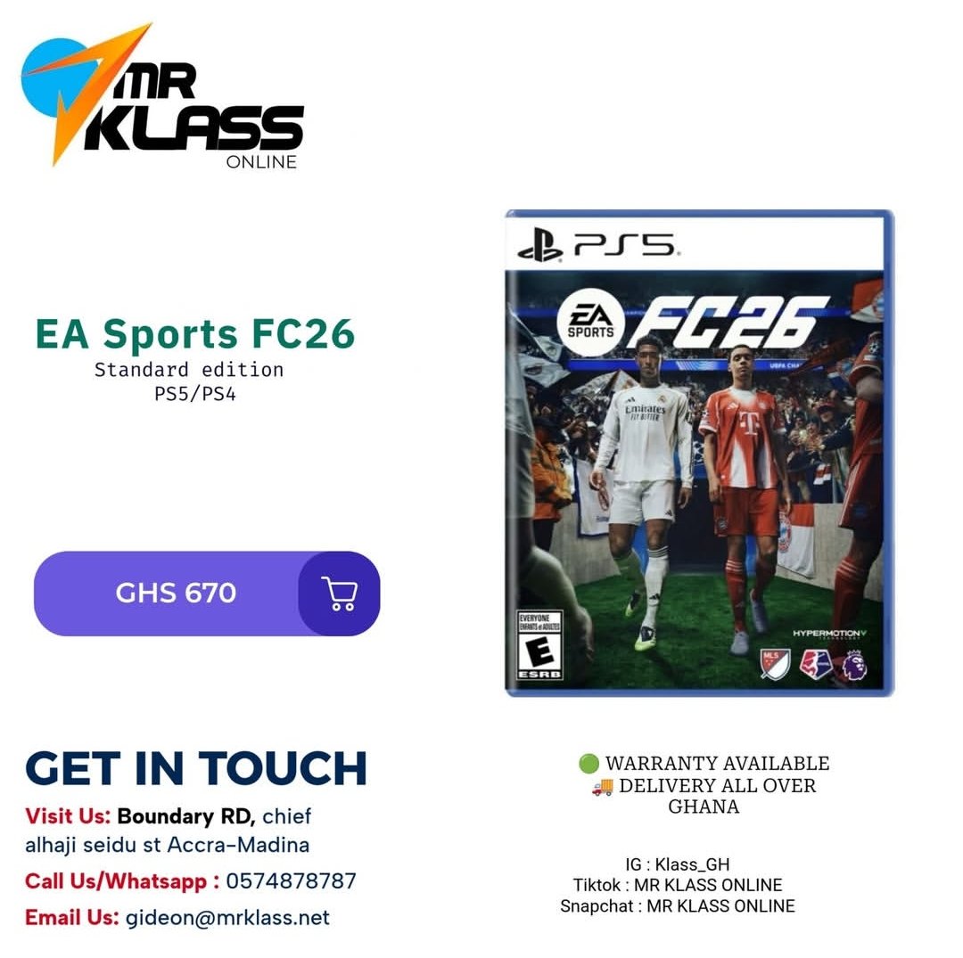 The game just got real! ⚽️🔥

EA SPORTS FC 26 is here with next-level gameplay, stunning graphics, and all your favorite teams and plavers. Ready to kick off the new season?
