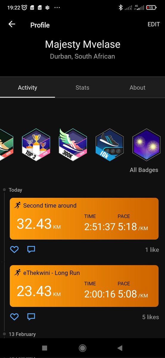 MajesticMvelase's tweet photo. I'm still standing, we loving this game and we were called for it. 
#Gijima_SA #DurbunAC #beatyouryesterday #Garmin #RunningWithTumi https://t.co/nIPIVJglaZ