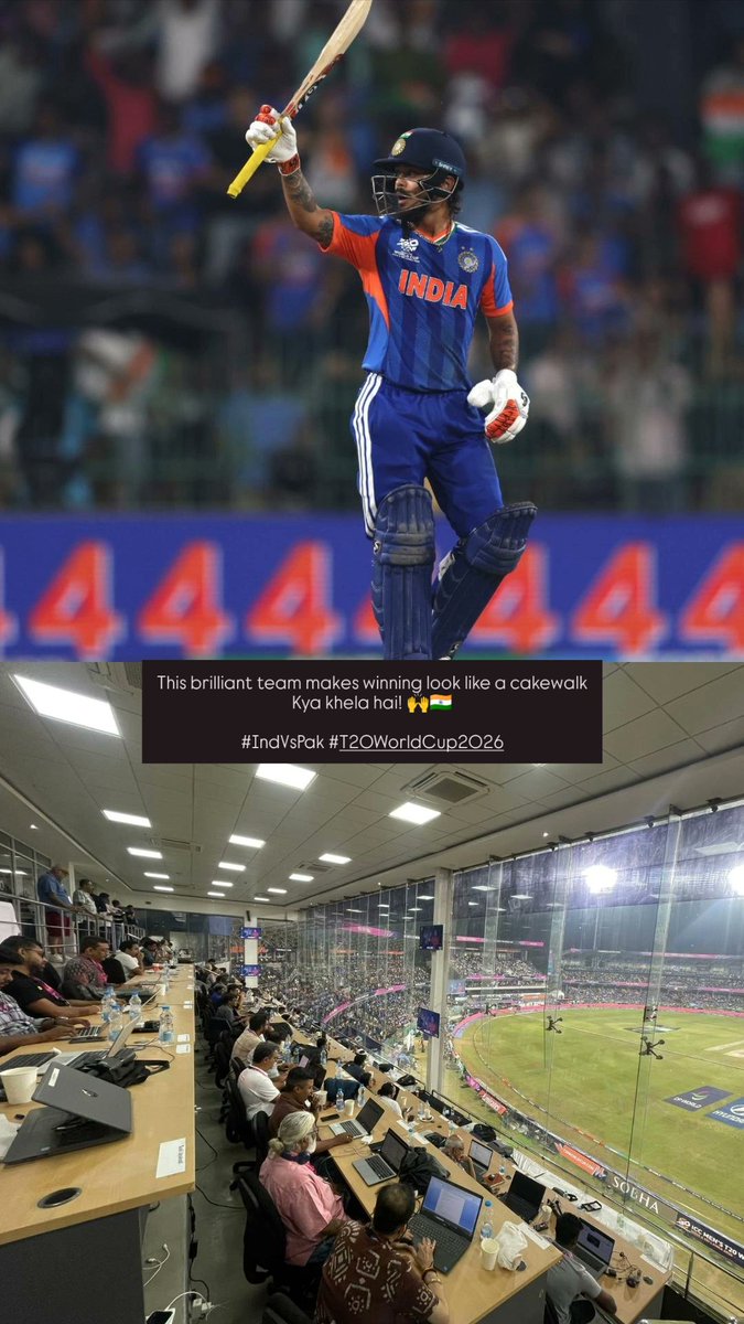 GauravAmbilwad2's tweet photo. This brilliant team makes winning look like a cakewalk
Kya khela hai! 🙌🇮🇳

#IndVsPak #T20WorldCup2026 https://t.co/lQsxXe3awA