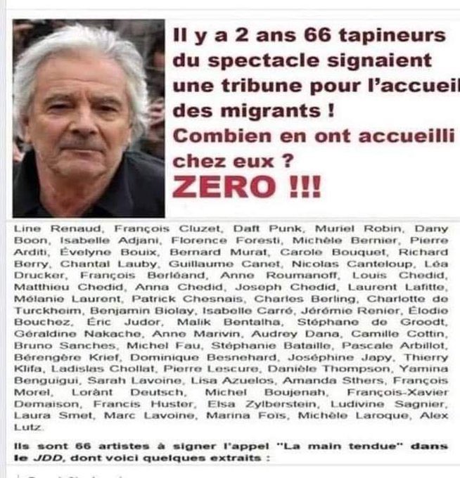 Ecrins6's tweet photo. Au final, Aucun, je dis bien aucun n’a accueilli chez lui de migrants 
Nous avons là un monument d’hypocrisie https://t.co/VQCAblKfkG
