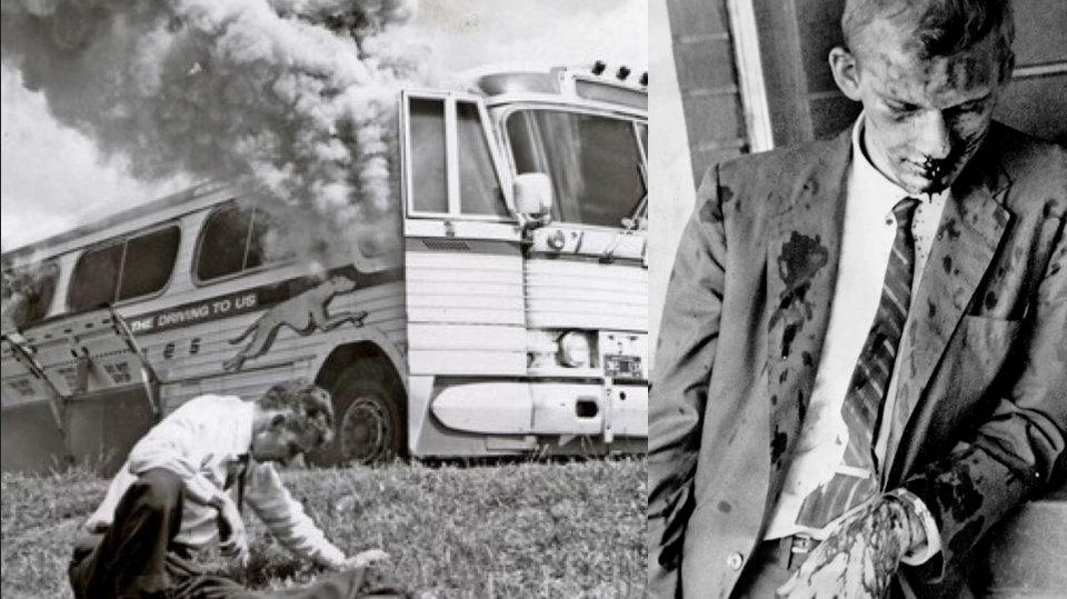 Today I honor James Zwerg, who was brutally beaten by a white mob in AL on 5/20/61 &amp; branded a race traitor for participating in the Freedom Rides.
“We will take the beatings. We are willing to accept death. We are going to keep coming until we can ride anywhere in the South.”