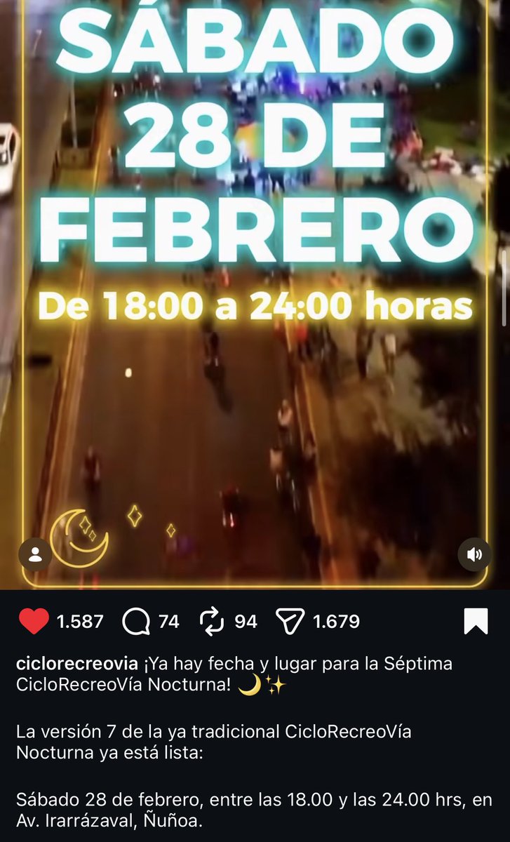 perezfecto's tweet image. Ya hay fecha, hora y lugar para la @ciclorecreovia nocturna 🤘🏼🚴‍♂️

#SCL