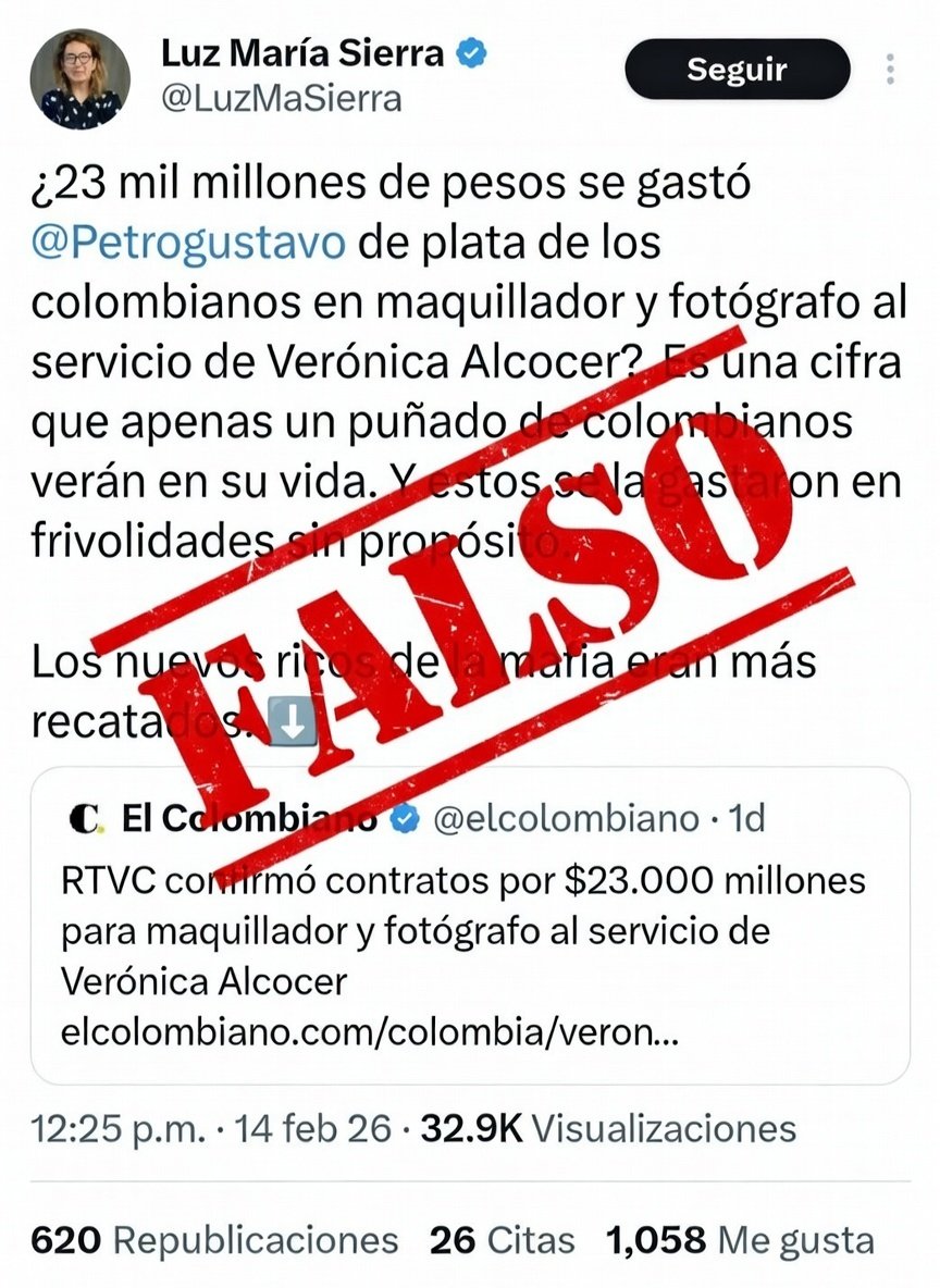 A la directora de El Colombiano, <a href="/LuzMaSierra/">Luz María Sierra</a>, se le borró el trino.  
La sinvergüenza propagandista tuvo que eliminarlo porque era una mentira e intentaba comparar al gobierno con la mafia a partir de esa noticia falsa.  
Quienes realmente actúan como una mafia son ellos, que