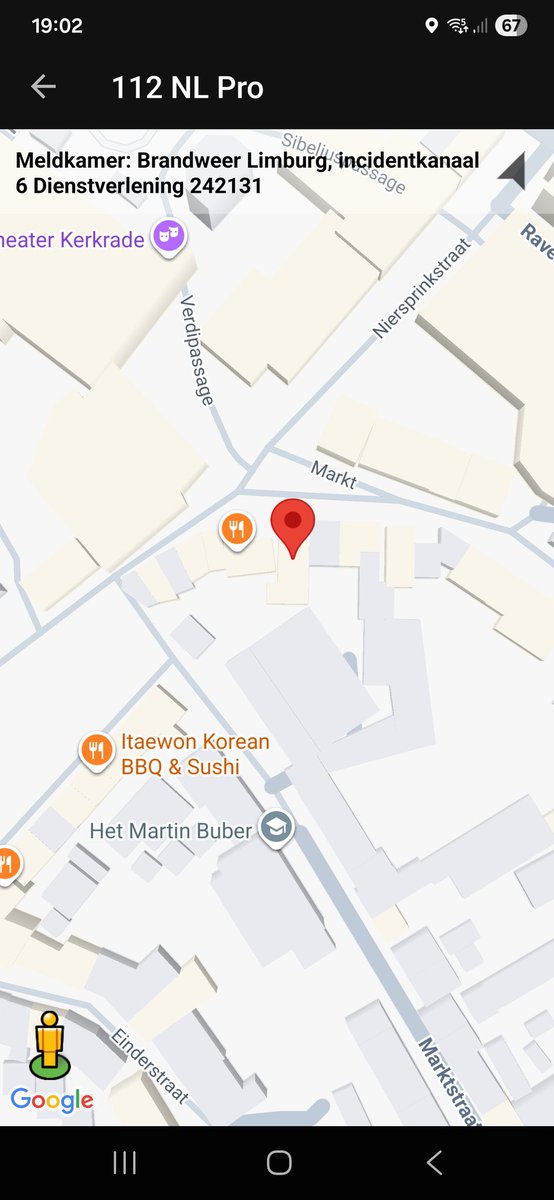 Inzet Brandweer op de Markt in Kerkrade