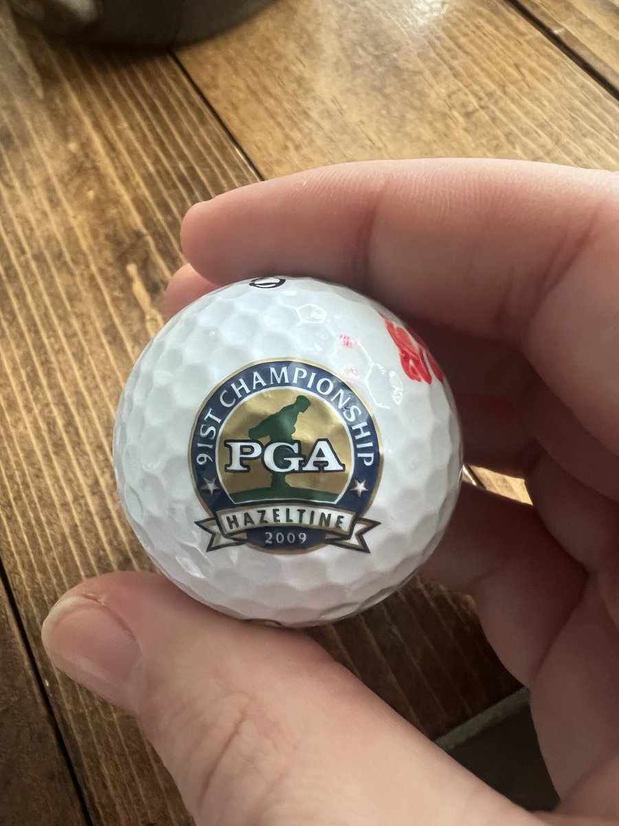 Seems like a good day to share this picture of my <a href="/AnthonyKim_Golf/">Anthony Kim</a> signed ball from the 2009 PGA at Hazeltine. As AK says, sober is dope.