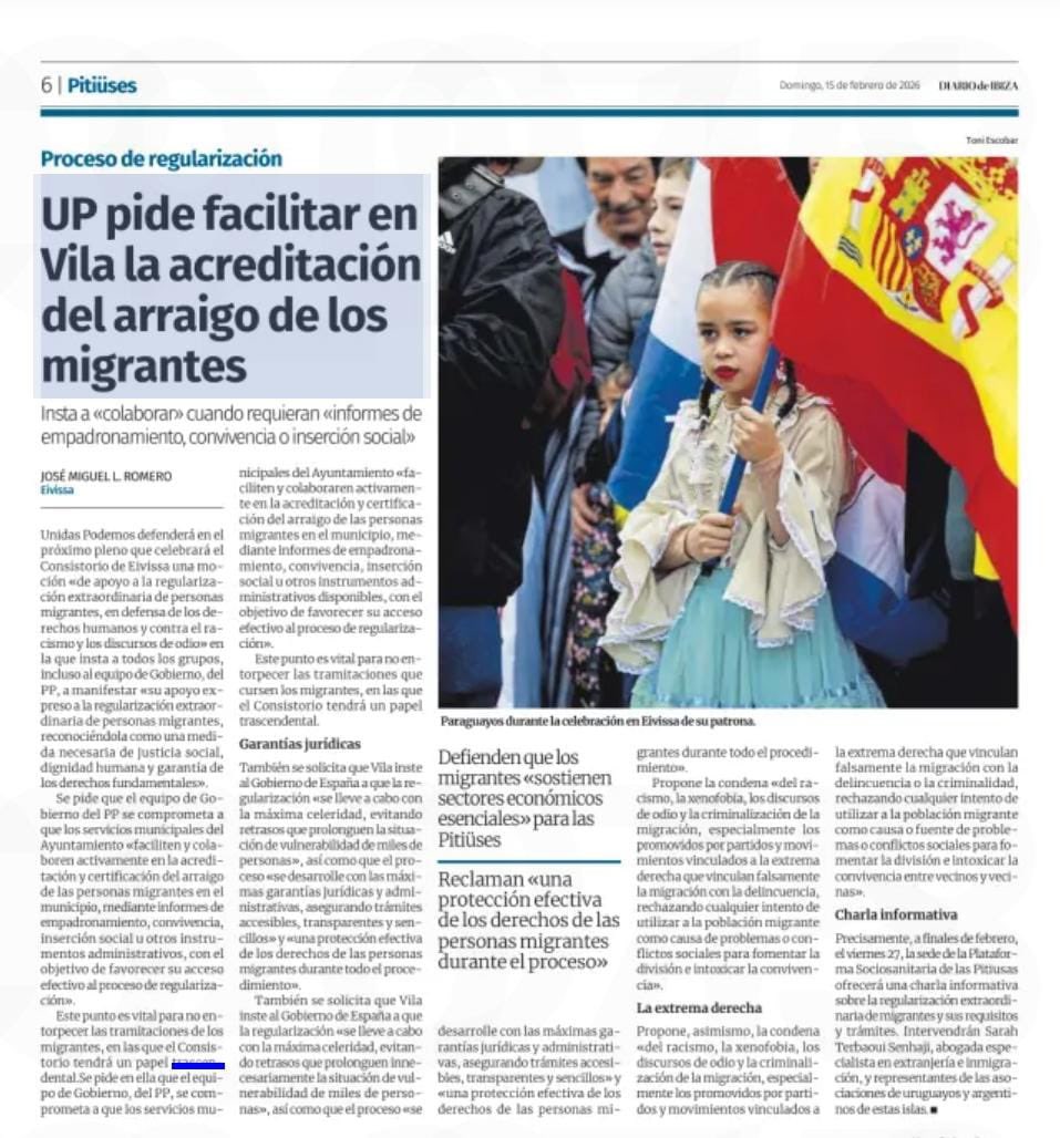 Unidas Podemos pide ahora “agilizar” los informes de arraigo en Eivissa.

📌 Cuando gobernaban dejaron más de 500 expedientes pendientes de resolver.
Conviene recordar los datos.