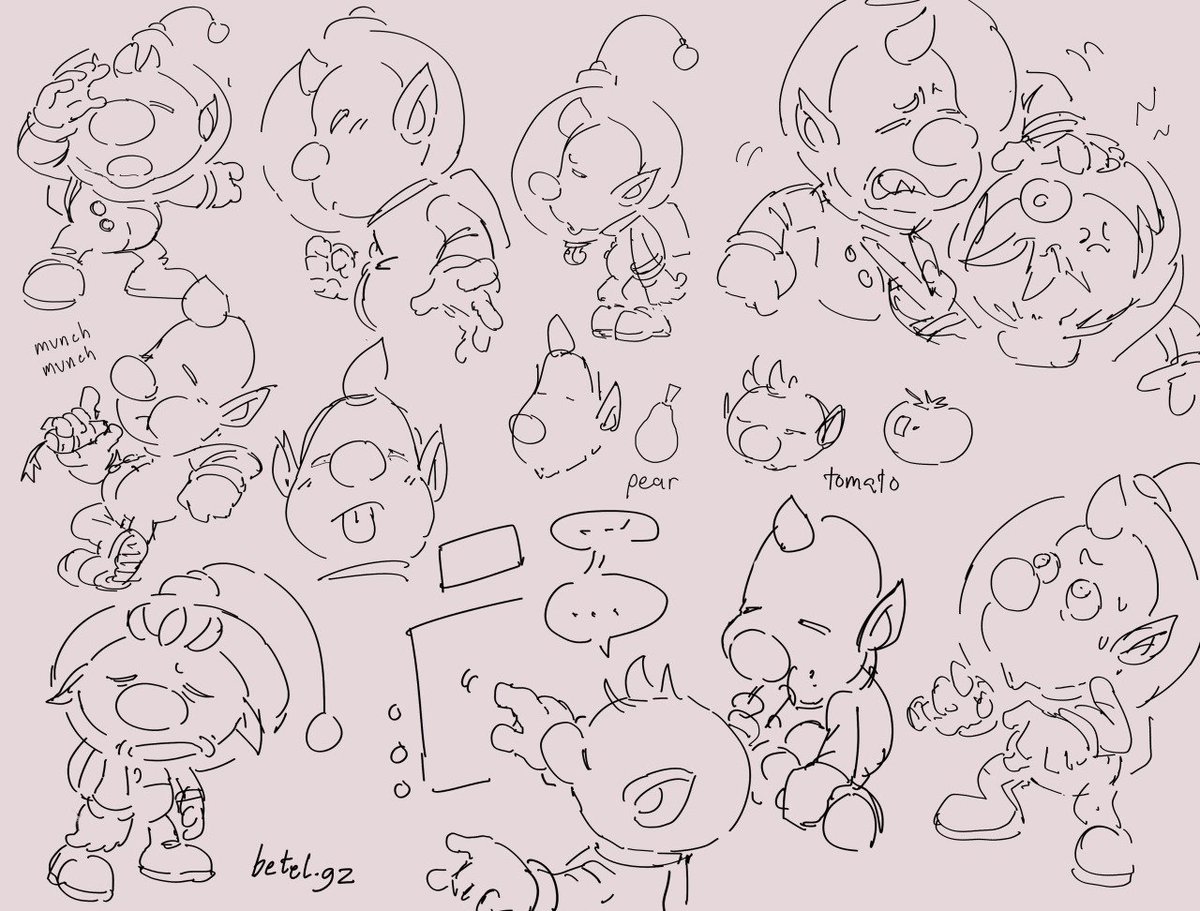 More Captain Olimar, some Louie doodles! 

#pikmin #sketches