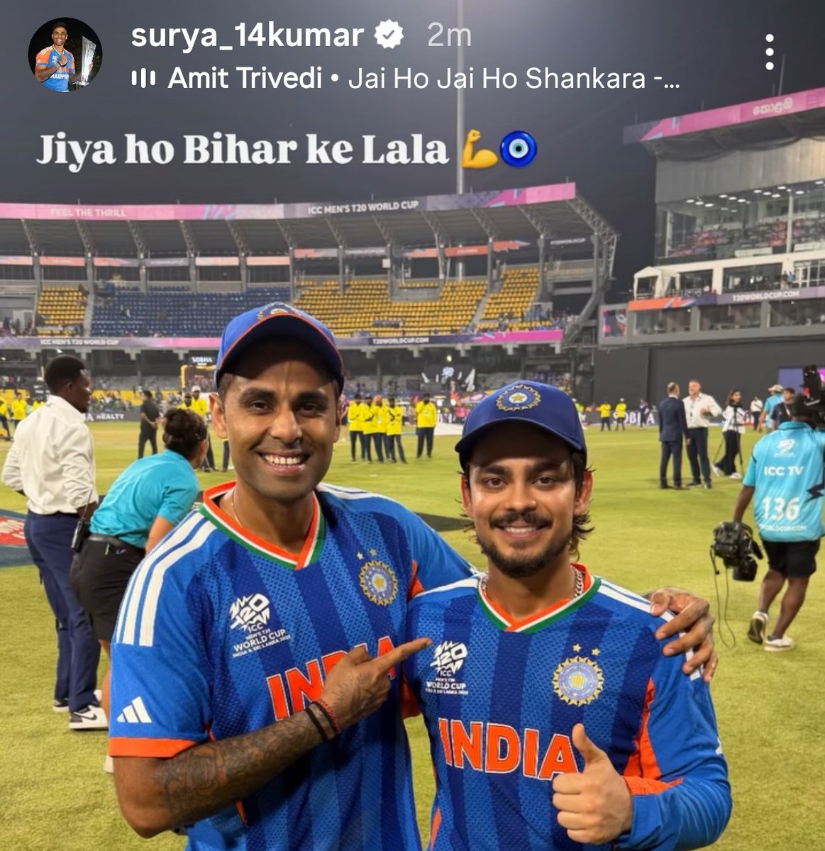 Instagram story of Captain for Ishan Kishan 😍