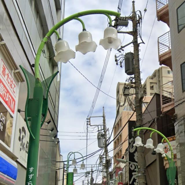 Lily of the valley street lamps.Shinagawa City, Tokyo