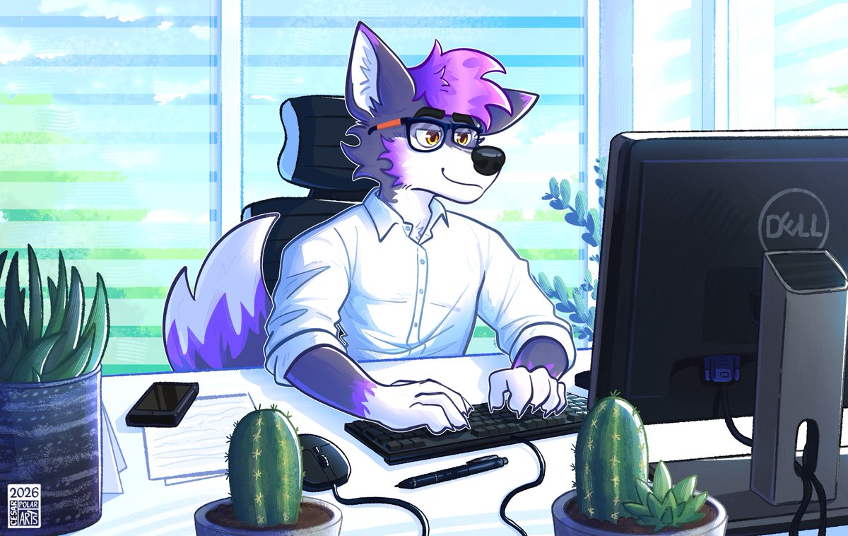 🐺💻🌵
Commission for @/Barosm_

#wolf #commission #furryartist #furryart