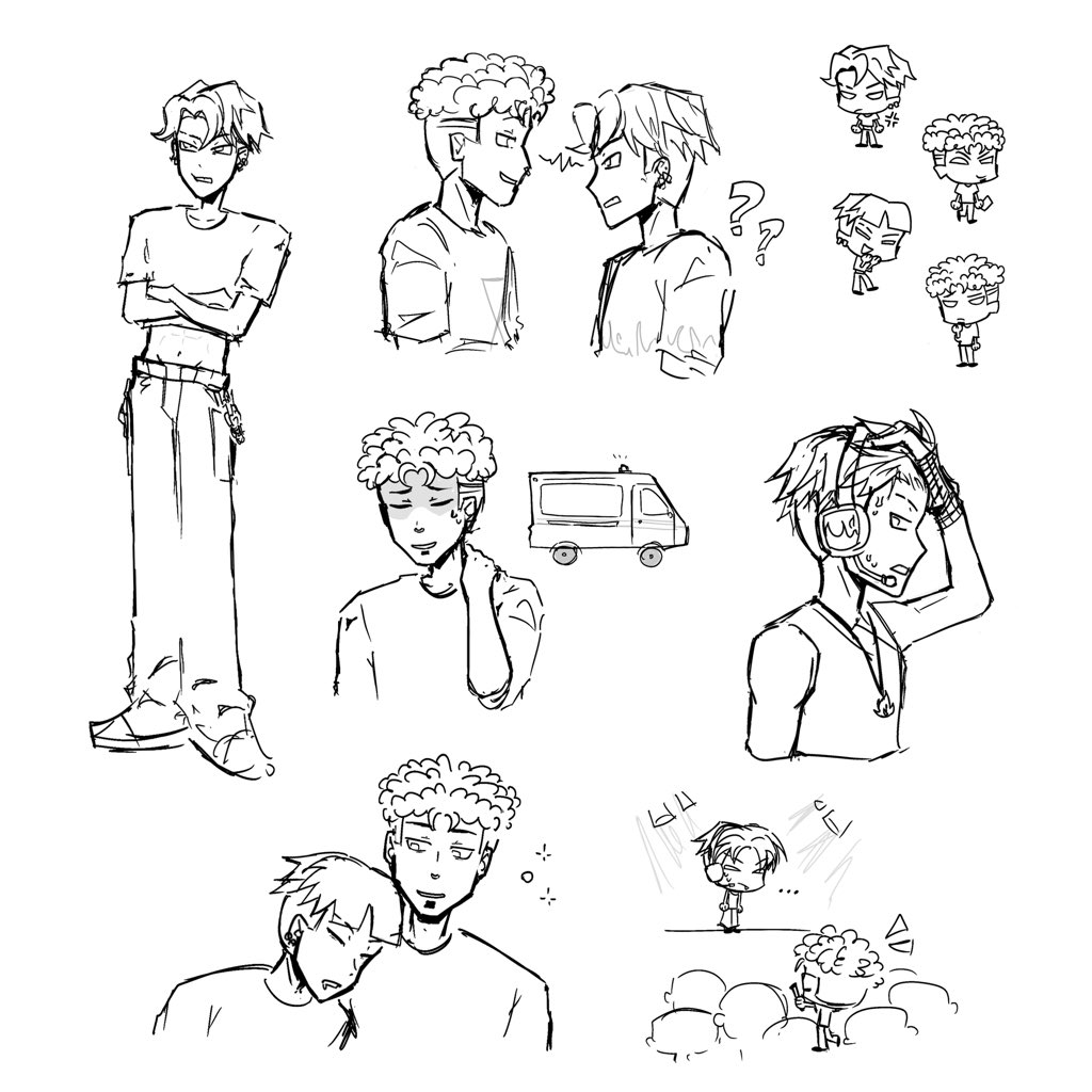 ghstaaa's tweet photo. tryna get out the artblock with james x yul sketches #disventurecamp #dctwt https://t.co/SCJ8FHr1H1