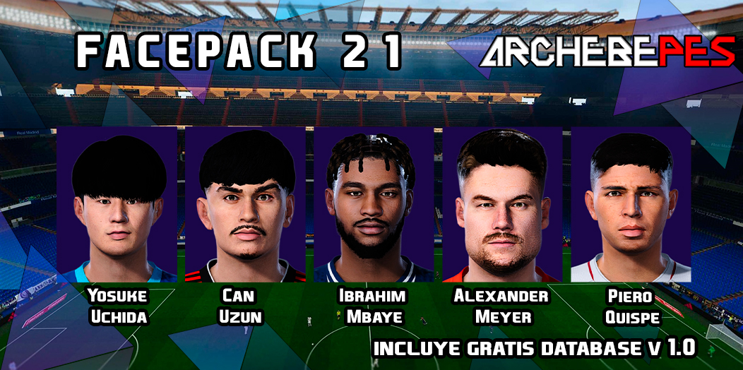ArchebePes's tweet photo. 50👍Free o Apoyanos con 5$ y descarga todo
Facepack 21 / Solo Pes 21 / Rostros #105

https://t.co/X48Ba1bCWX
https://t.co/HPos7WgIWx

#Archebe #Pes21 #EAFC26 #Facepack #WorldCup2026 #ChampionsLeague #CopaLibertadores #EuropaLeague #CopaSudamericana #UEFA #Conmebol #ConcaCaf #AFC https://t.co/CAcHLyH0UX