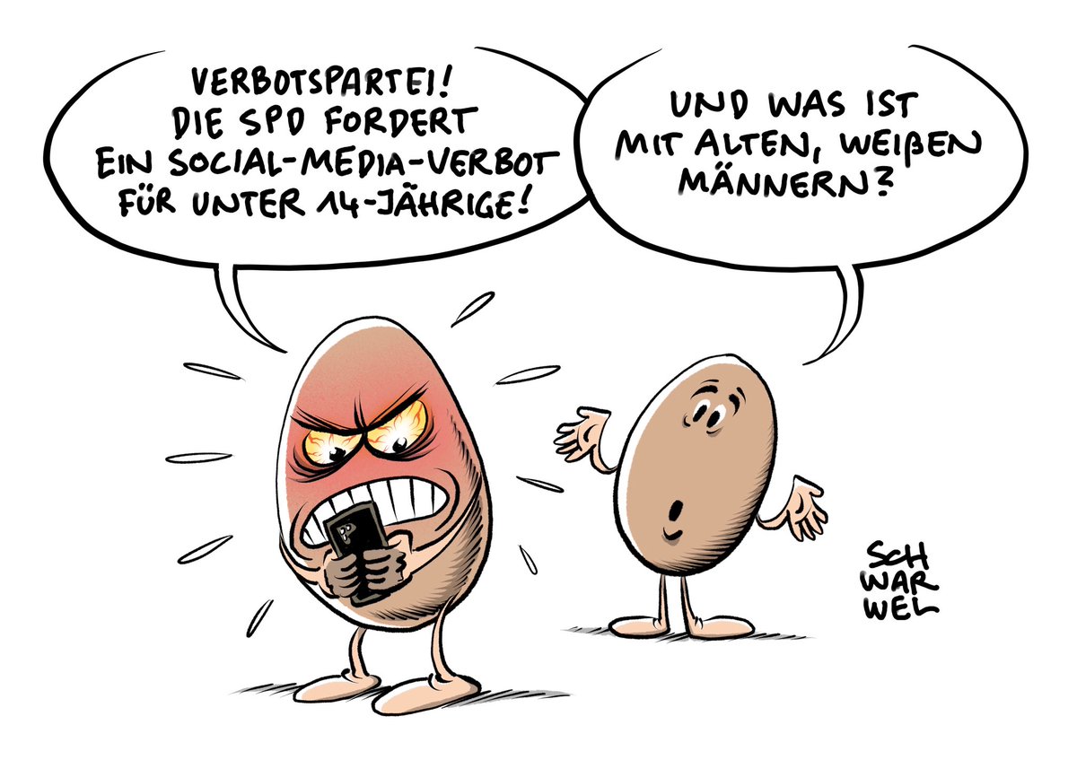 TSchwarwel's tweet image. „Positionspapier:
SPD fordert Social-Media-Verbot für Kinder unter 14“
#socialmedia #hatespeech #Medienkompetenz #schwarwel