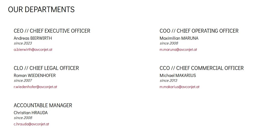 csFraudAnalysis's tweet image. #avconjet 

welche Avcon jet ist eigentlich welche?

---

6.06.2010 Veränderung

*.  Handelsgericht Wien (*), Änderung   Bekannt gemacht am *. Juni *  Firmenbuchnummer: FN *w Firmenbuchsache: WTH Immobilien GmbH  Mahlerstraße * * Wien Text: nun Kärntner Straße *-*, * Wien; GS: