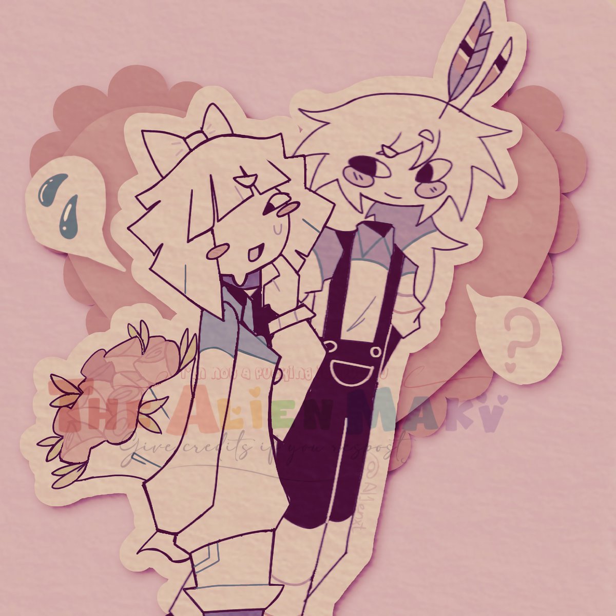 Al1enxt's tweet image. ➥ (Late) Valentines Day 💐
【  #Engelfpe x #Clairefpe 】
#FPE / #fundamentalpapereducation / #fpefanart