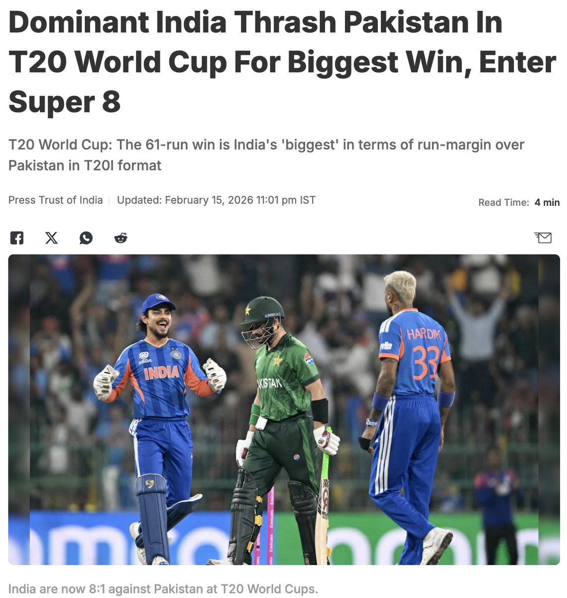 IndiaCrooks's tweet photo. @narendramodi @OsintTV I didn't watch #INDvsPAK today for my #BoycottIndPakMatch in support of #Uri #Pulwama #Pahalgam victims/families. But now enjoying meltdown of #Pakistan after its expected loss. Hoping #Namibia wins on 18th😉
#T20WorldCup2026 #indvsPakistan #INDvPAK
https://t.co/3SCbKnQluq https://t.co/n6ZPvfTW21