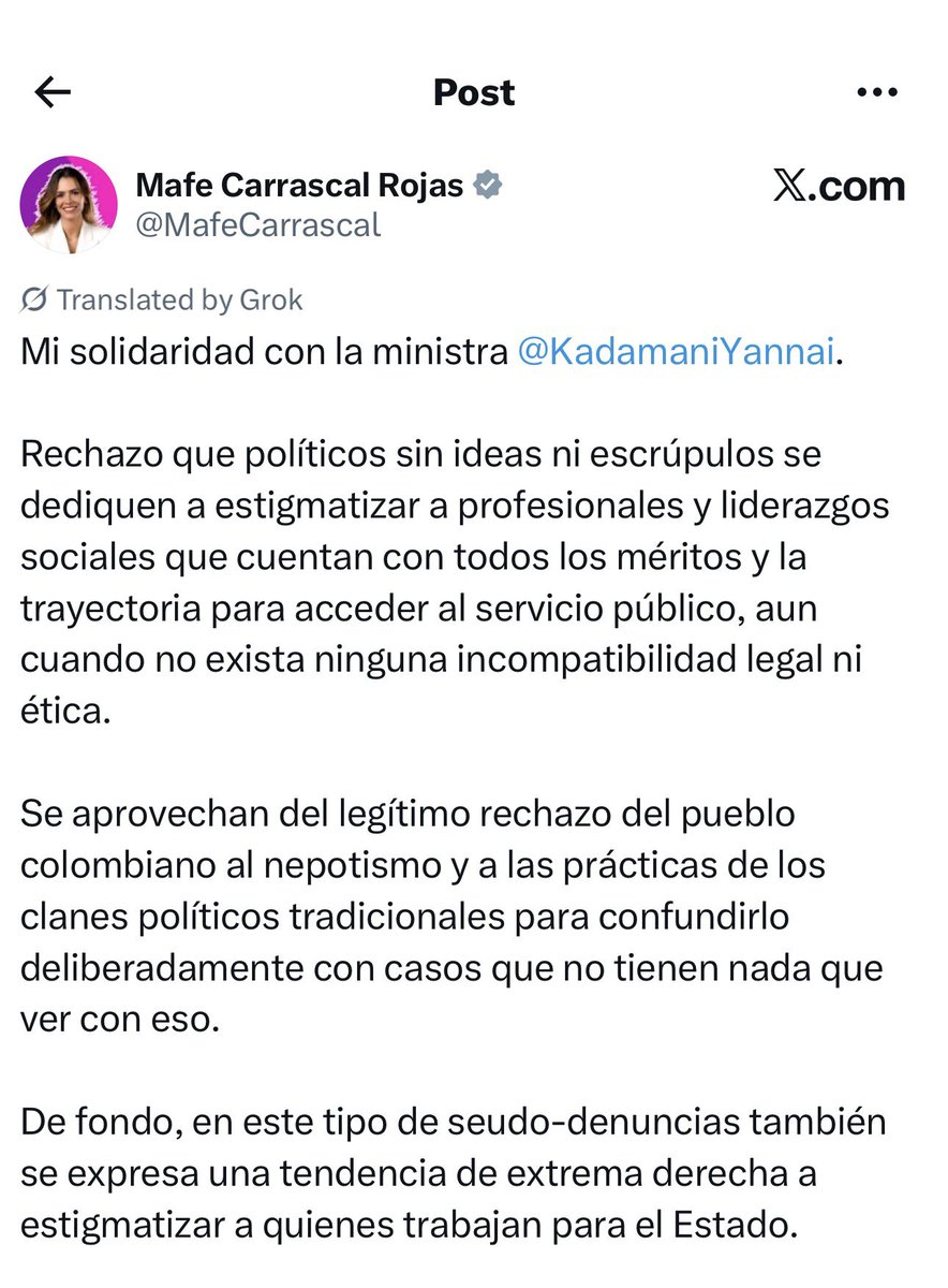 Oposición / Gobierno
<a href="/MafeCarrascal/">Mafe Carrascal Rojas</a>