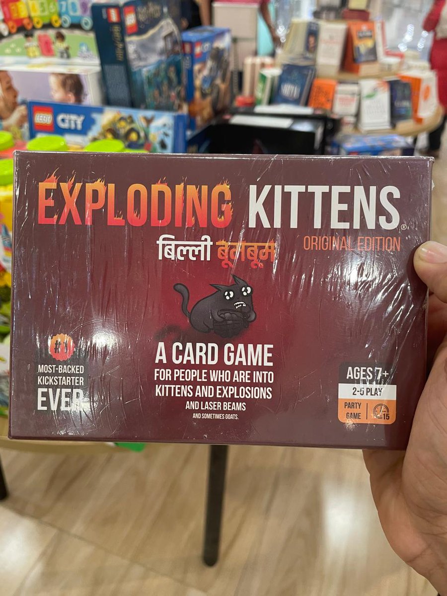 Just found out that Exploding Kittens is called Billi Boom Boom in Hindi and I have been unable to stop chuckling for the last few hours. India Unhinged.