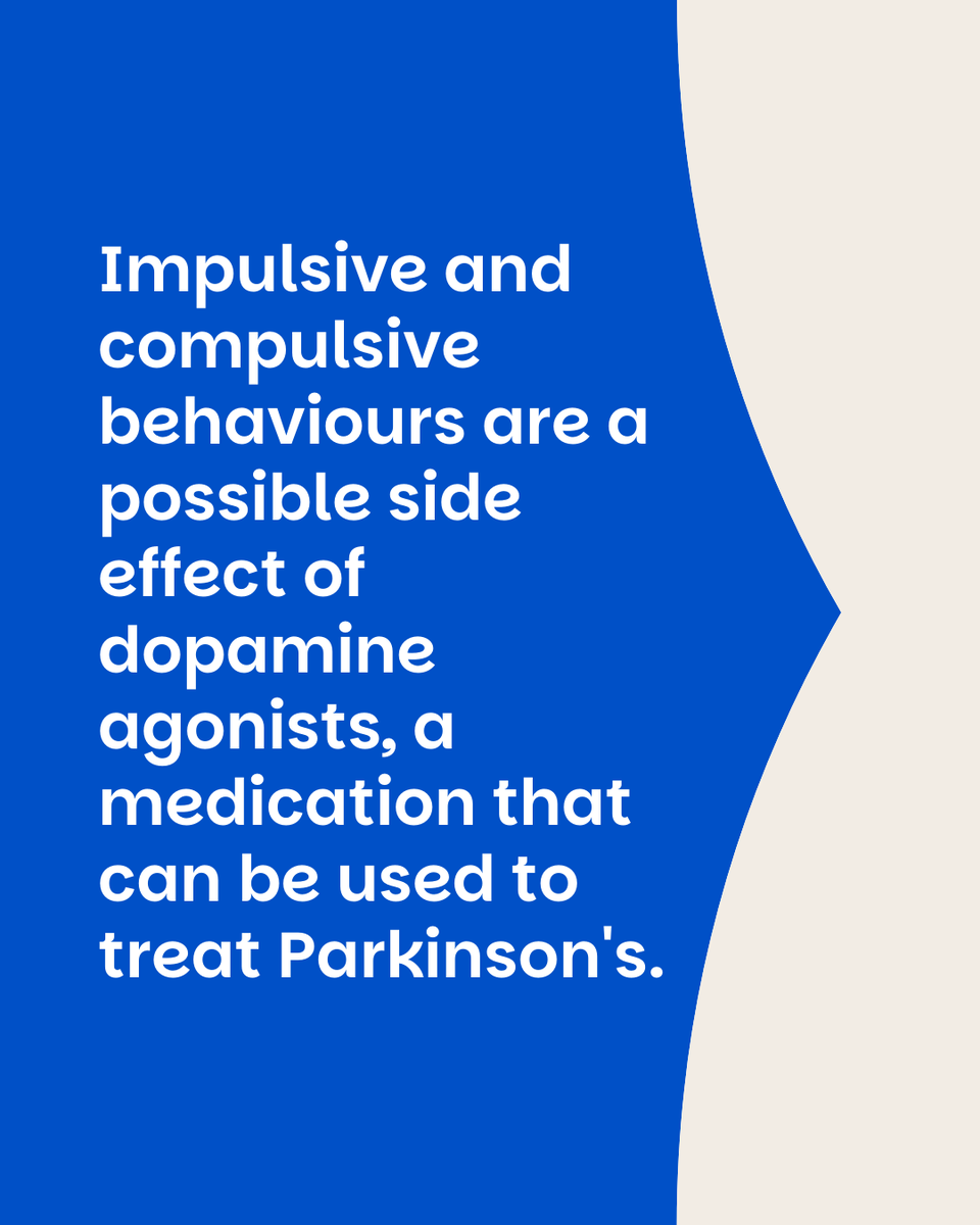 ParkinsonsUK's tweet image. Impulsive and compulsive behaviours in Parkinson's aren't talked about enough, but they're real.

These behaviours can be a side effect of certain medications used to treat Parkinson's.

Click to read more: prksn.uk/467lcfp