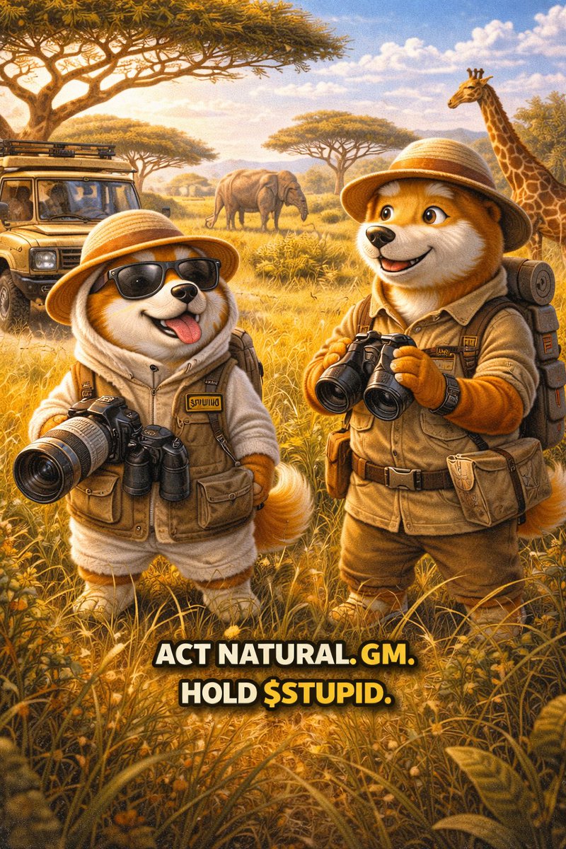 GM Stupid family 🧡🦒📸

Safari mode: ON.
Spotting rare animals, rarer brains, and the rarest thing of all… sellers with patience. 😎🐶

ACT NATURAL. GM. HOLD $STUPID.

🔥 Burn Lottery #3 draw is today - 18:30 GMT. Last call, don’t blink.

#GM #STUPID #BurnLottery #Crypto #HODL