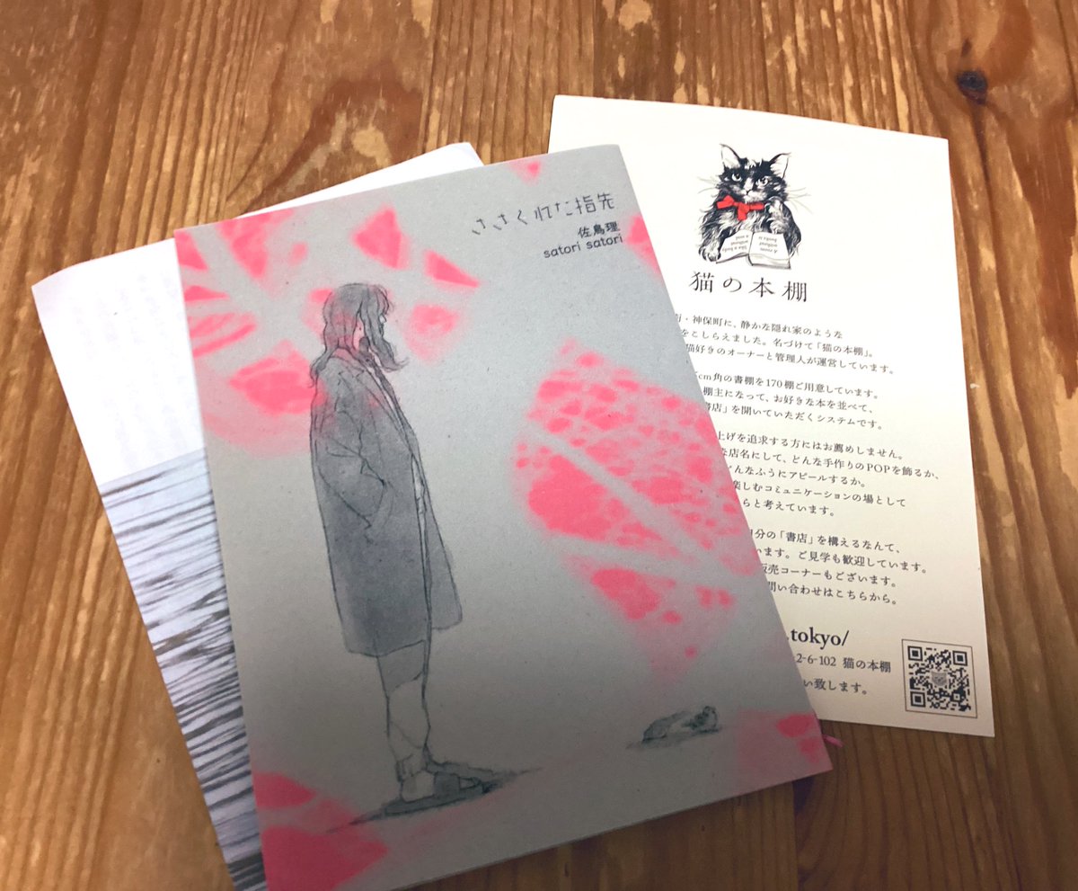 ２軒目は同じく神保町の〈猫の本棚〉

お洒落な店内、撮らせて貰えばよかったのですが、親子して大荷物だったのでモタモタしてしまいました

代わりにシェア型書店が舞台の作品を書かれていてる作家の佐鳥理さんの棚から購入したものを。